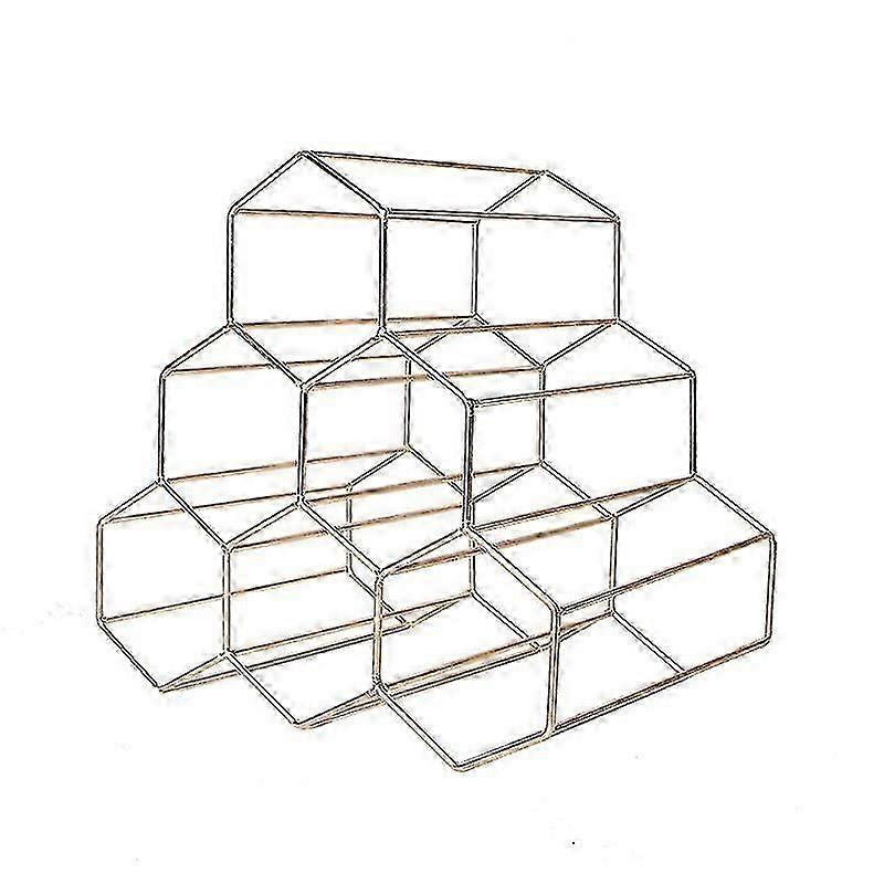 מתלה יין מתכת זהב עומד בפני עצמו, מתלה יין שולחני, מתלה בקבוקי יין על השיש