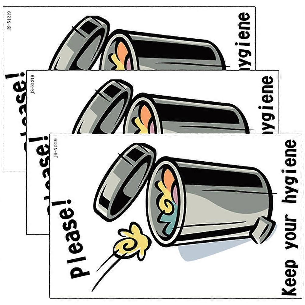 PVC Toilet Stickers with Warning Function for Toilet Decoration 3 Sheets