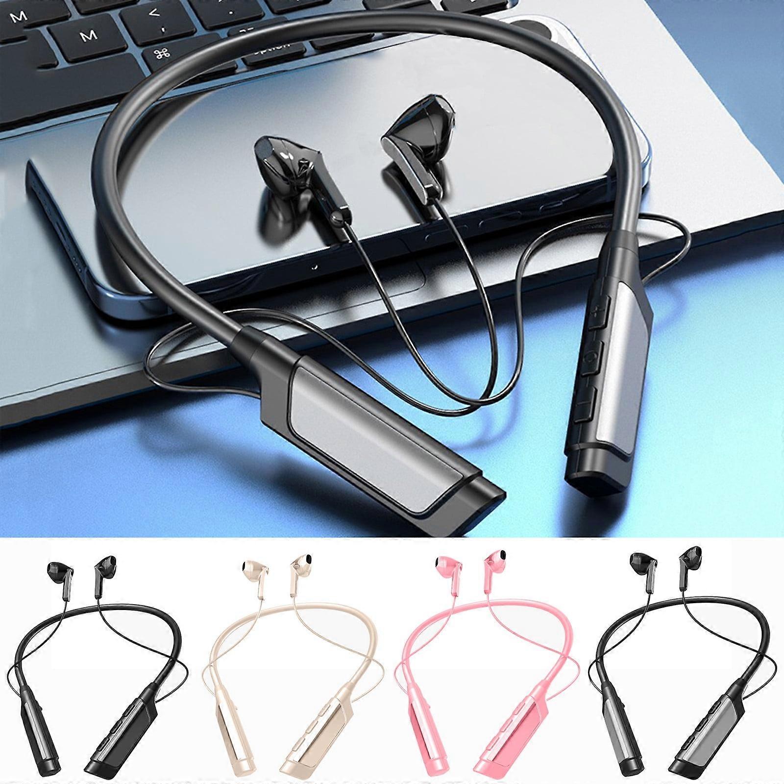 Jacenvly 2024 Neck Mounted Bluetooth Headphones, Wireless Fitness Earbuds with Long Battery, Noise Reduction, T-Flash Support, Portable