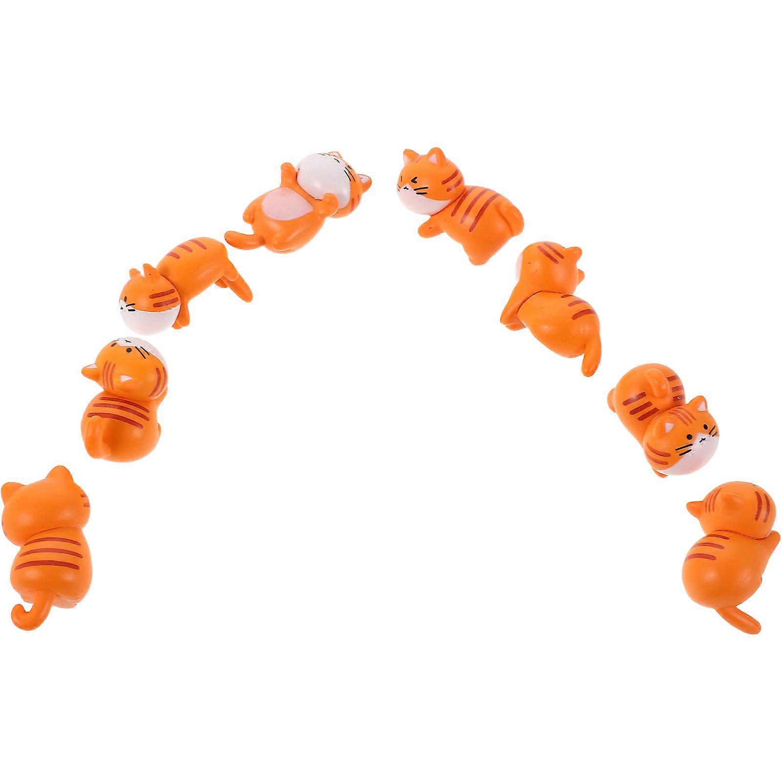 Car Dashboard Cat Figurines Resin Decoration for 8Pcs Miniatures