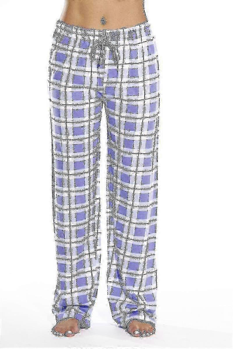 Women's Pocketed Pajama Pants with Soft Flannel Check Design - Comfortable Sleepwear for Women