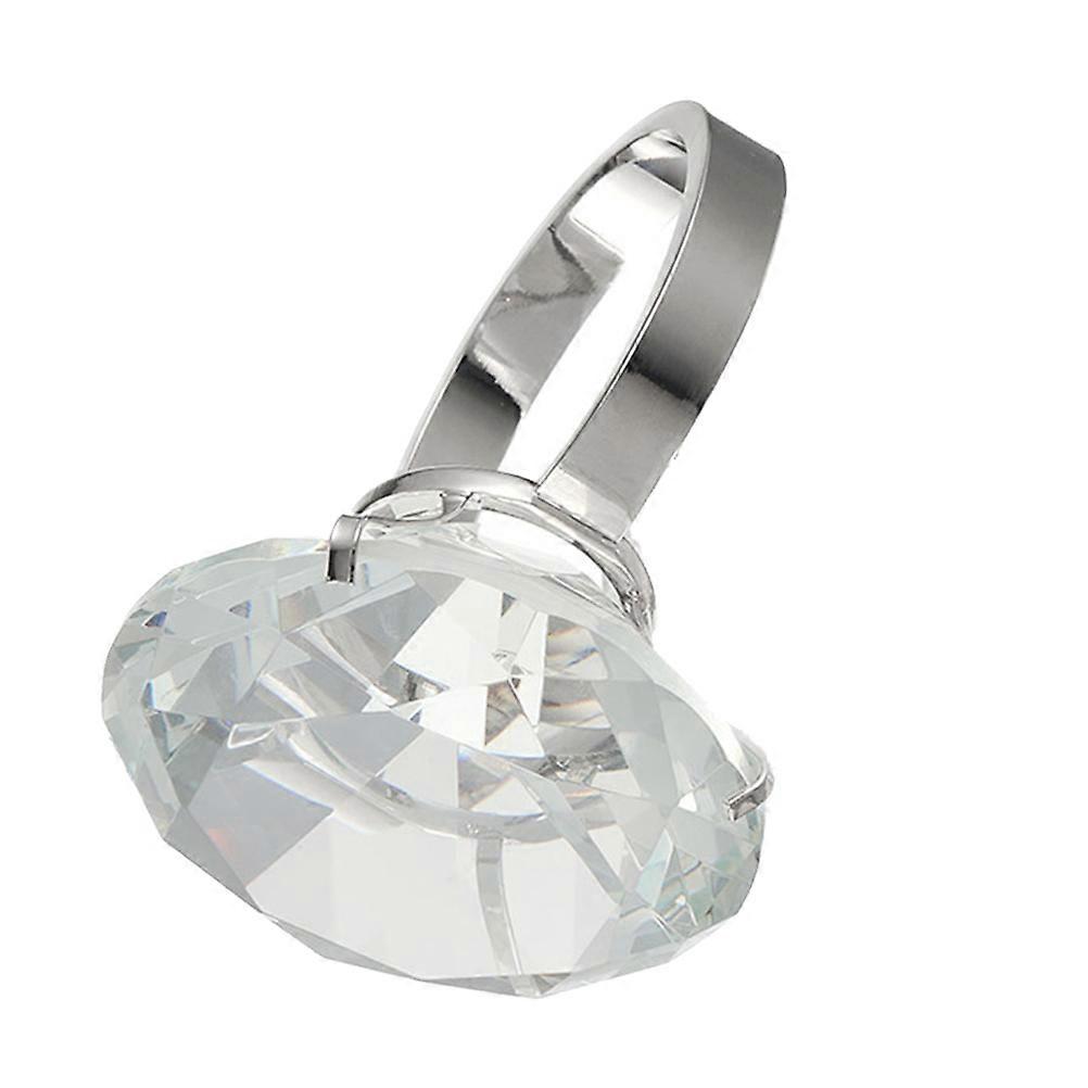 Diamond Ring Shape Figurines for Decor Transparent Desktop Ornament