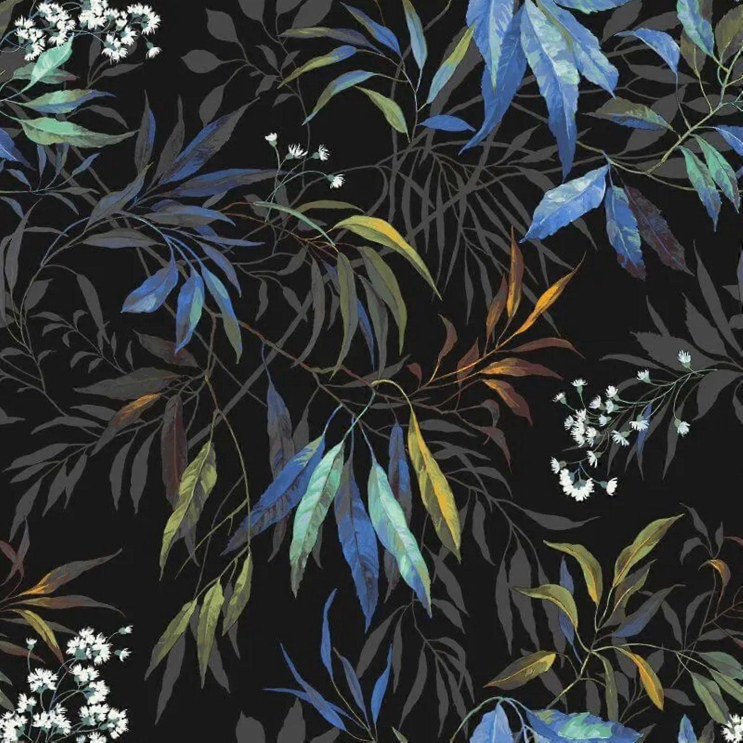 Belgravia Cobalt Blue Black Kanata Wallpaper