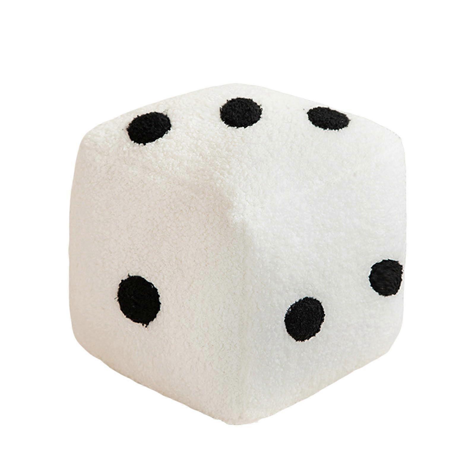 Funny Simulation Dice Pillow 20cm White Cubic Cushion Soft Plush Dice Cushion Cube Pendant Doll Decor Sofa Back Pillow