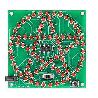 DIY-Elektronik-Bausatz: 80 LEDs, kreisförmige, fünfeckige, sternförmige Fließwasserlampe mit Mikrocontroller