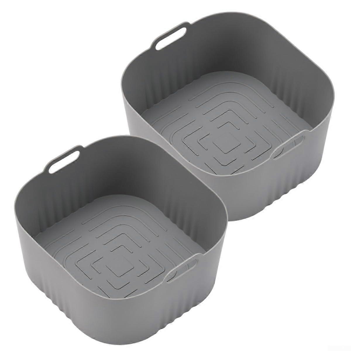 Silicone Nonstick Baskets 2 Pcs for Compatible HD9252 HD9200 HD9255 Models, Even Heat Distribution, Easy Cleanup, Gray