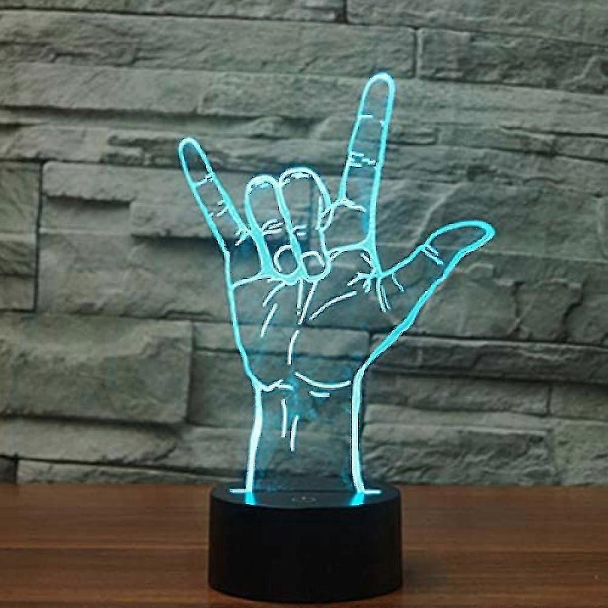 3D Ich liebe dich Gebärdensprache Nachtlicht Touch Tisch Schreibtisch Optische Täuschung Lampen 7 Farbe Ch