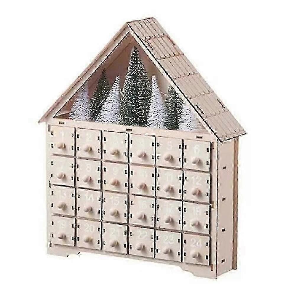 Wooden Advent Calendars 24 Days Countdown Advent With Led Lights