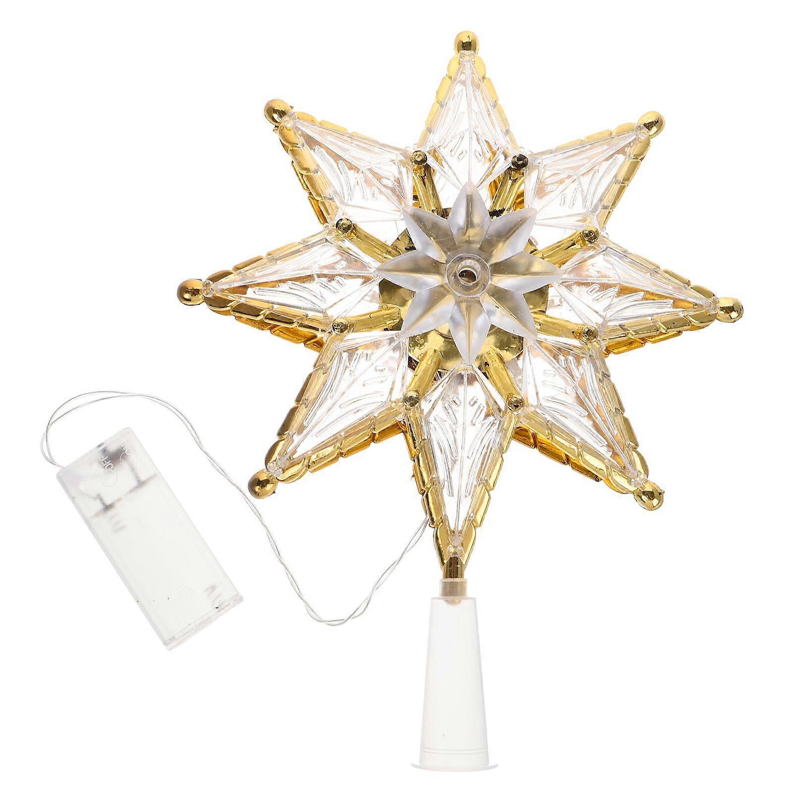 Christmas Tree Star Topper With Led Lights Tree Topper Star Ornament Christmas Tree Topper Decoration Xmas Tree Star Decoration With Glitter Light
