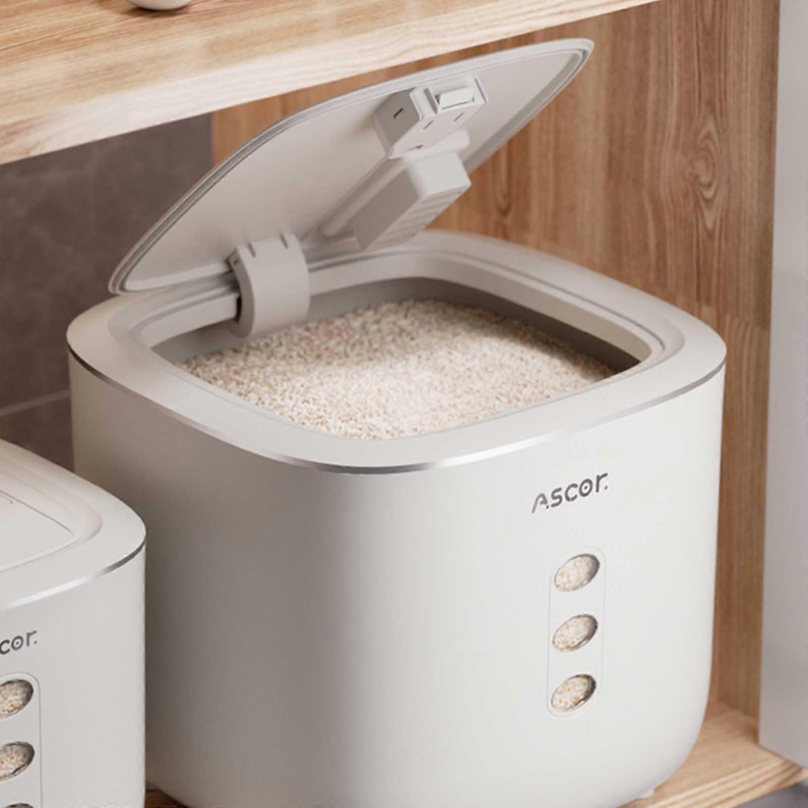 Rice Storage Flour Container 9x18cm, Airtight LeakProof Grain Storage Container, Sealed Kitchen Storage Box
