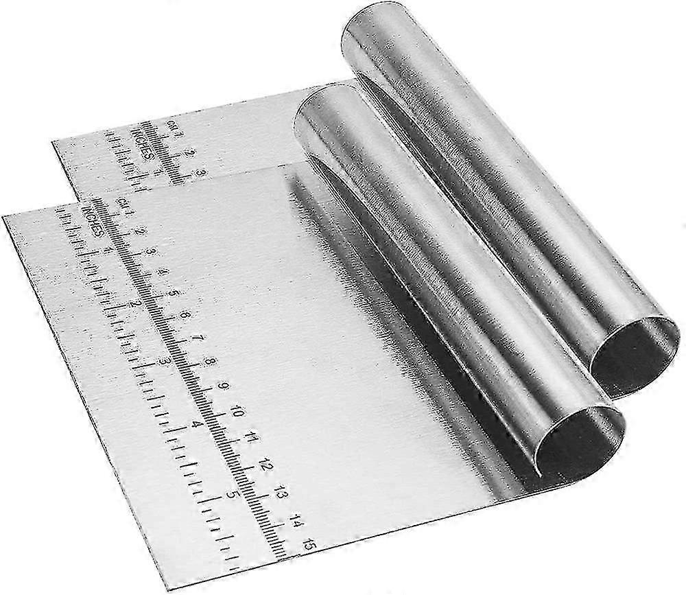 2 stykker deigkutter deigskrape deigspatel rustfritt stål flerbrukskake