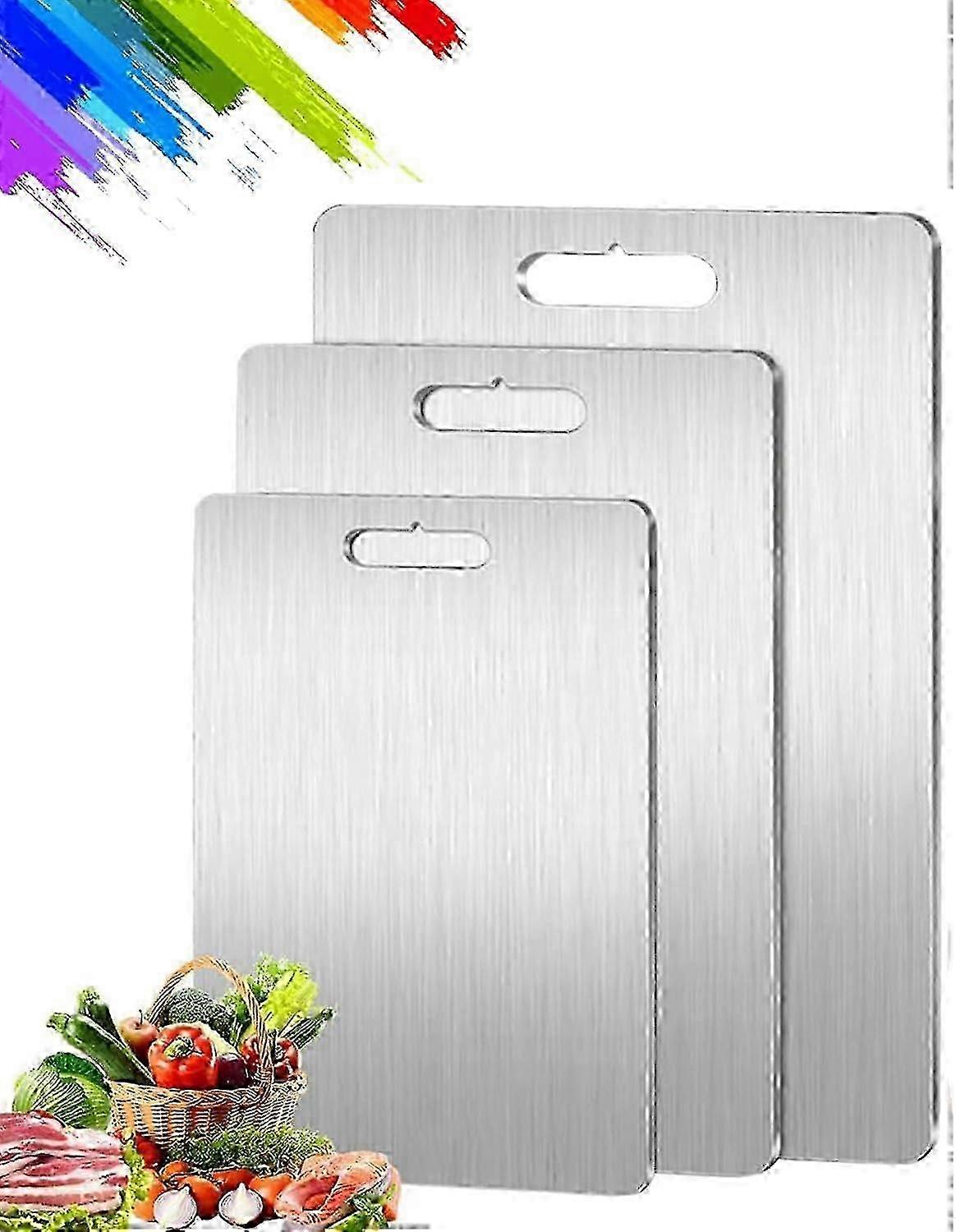 Kovali Titan Schneidebrett, reines Titan, Lebensmittelqualität, Metallplatte für Fleisch, Brot, Gemüse (SML)