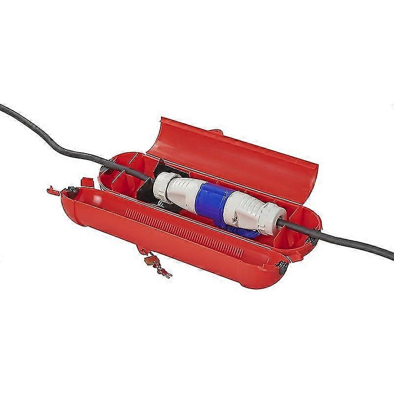 Safety box for CEE plug and coupling red Hwy