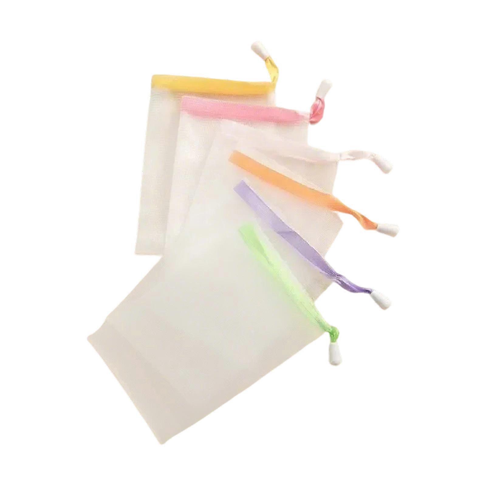 Practical Ribbon Accented Reusable Soap Savers Mesh Pouches for Grocery Trip Bathroom Organization and Toy Storage  9