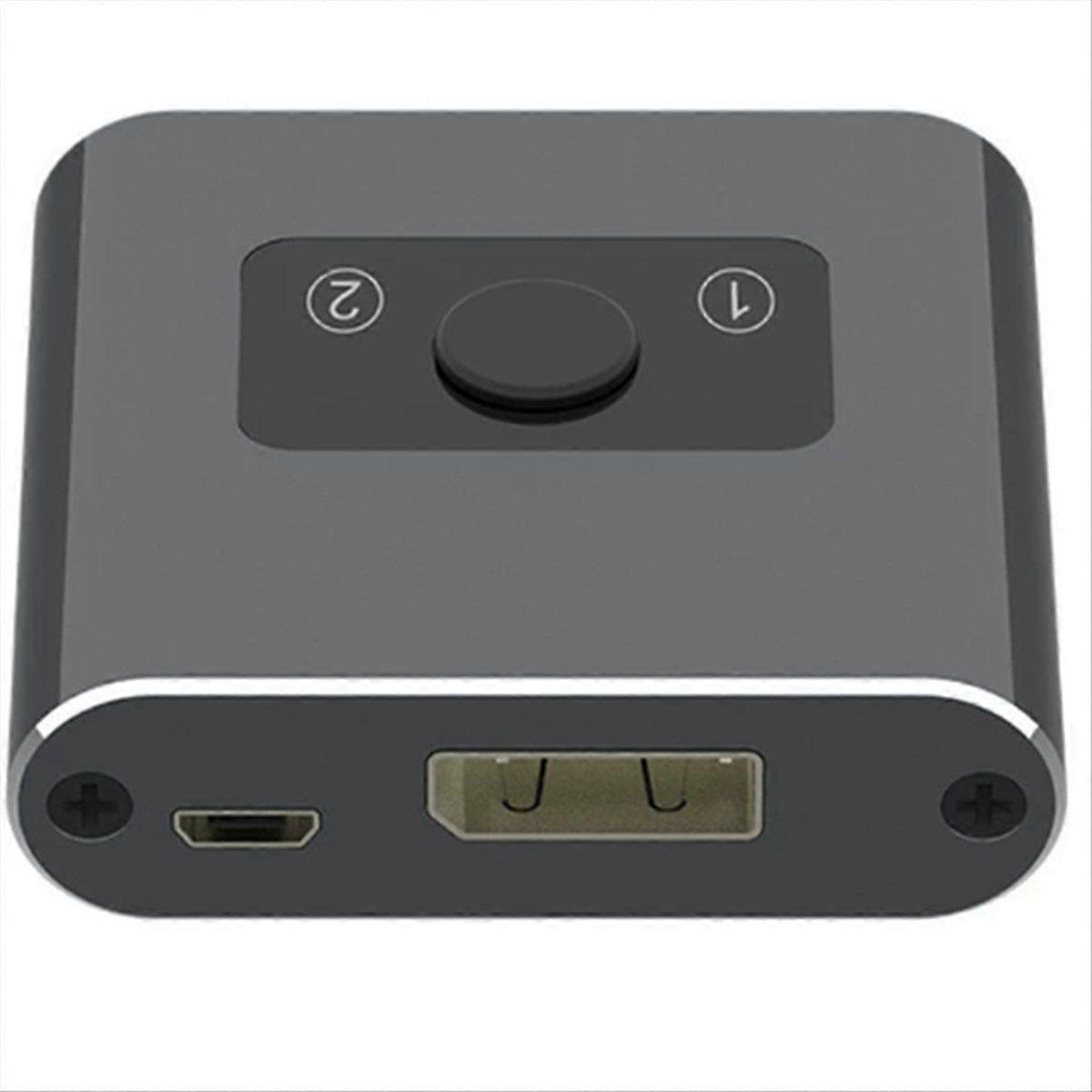 -Compatible Splitter/Switch 2 Port Bi- Direction 4K Ultra HD 1 in 2 Out 2 in 1 Out