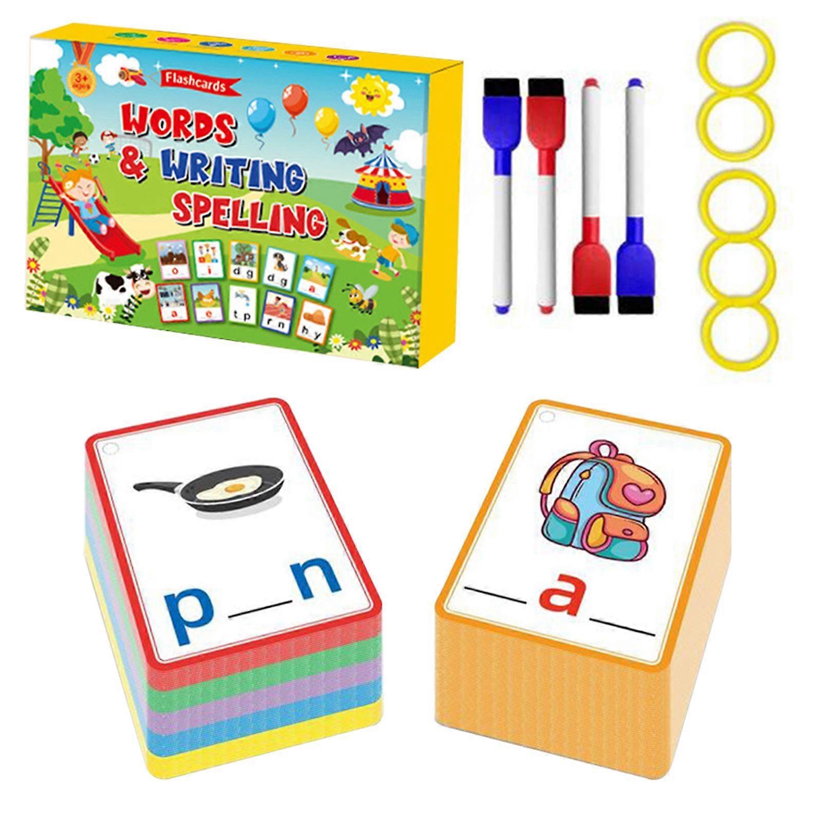Interactive Phonetic Flashcards For Early English Learners 100pcs Cvc Word Writing Spelling Flash Cards Perfect For Home Classroom Use