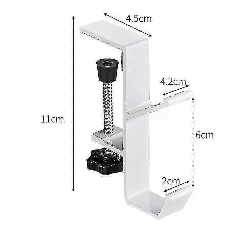 2x Metal Utility Hooks Desk Clamp Hook Creative Storage Organizer Hooks for Office Desk Bag Hanger Non-Sticky Removable Hooks TOP