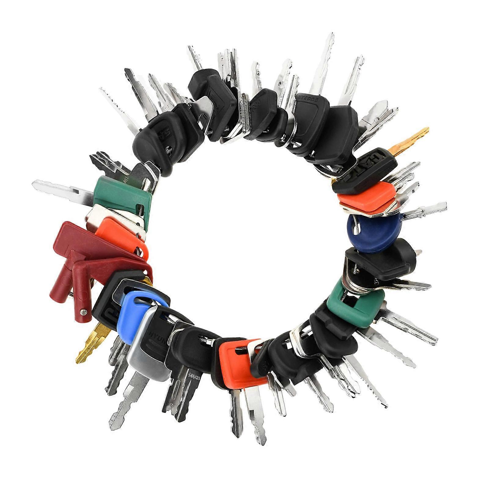 Professional 50 Keys Bundle for Tractor Heavy Duty Machinery Ignition Systems Multiple Brand Support Metal Plastic Build Multicolor