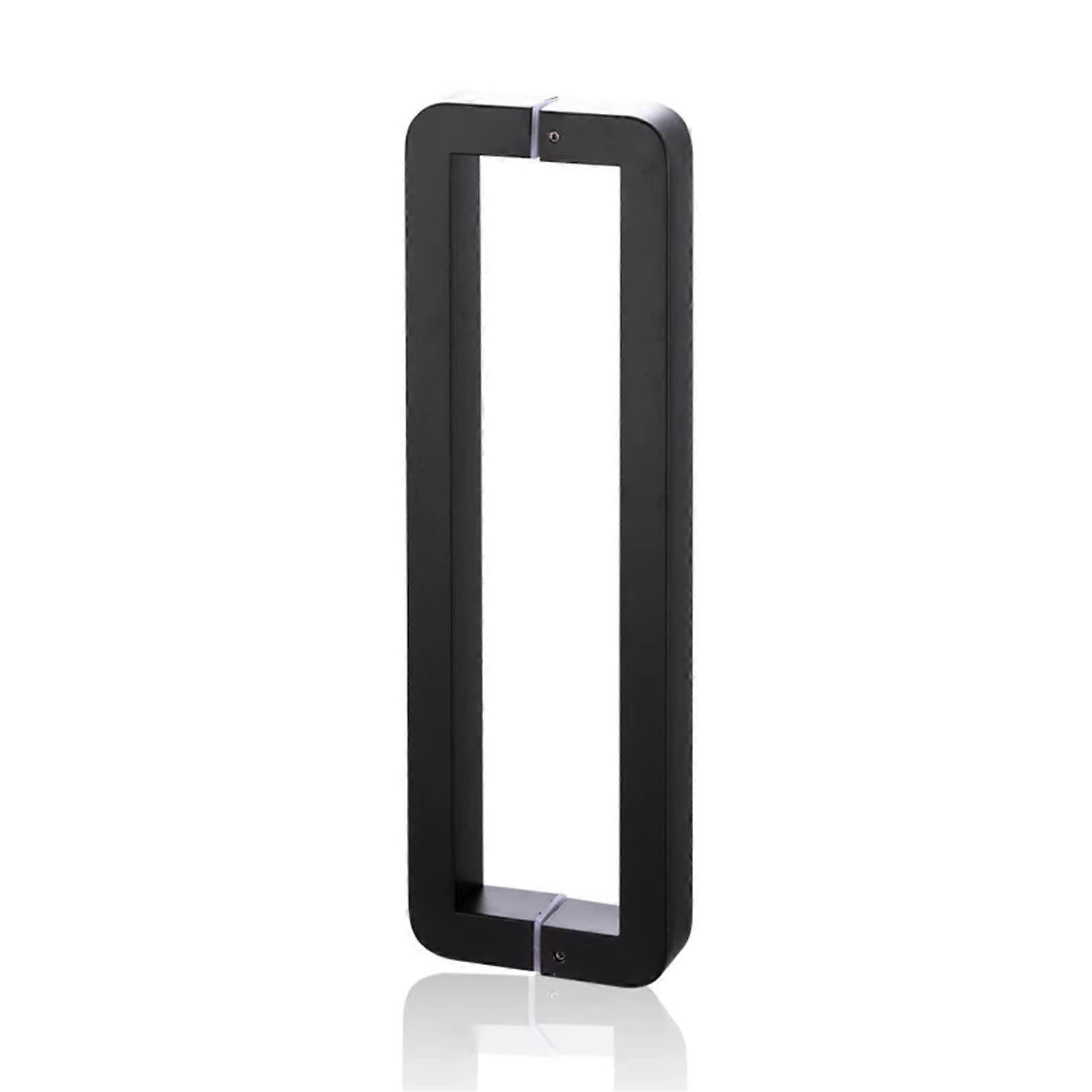 Double Sided Glass Shower Door Handle with Square Push Pull Bar for Interior Exterior Use, Black 112cm
