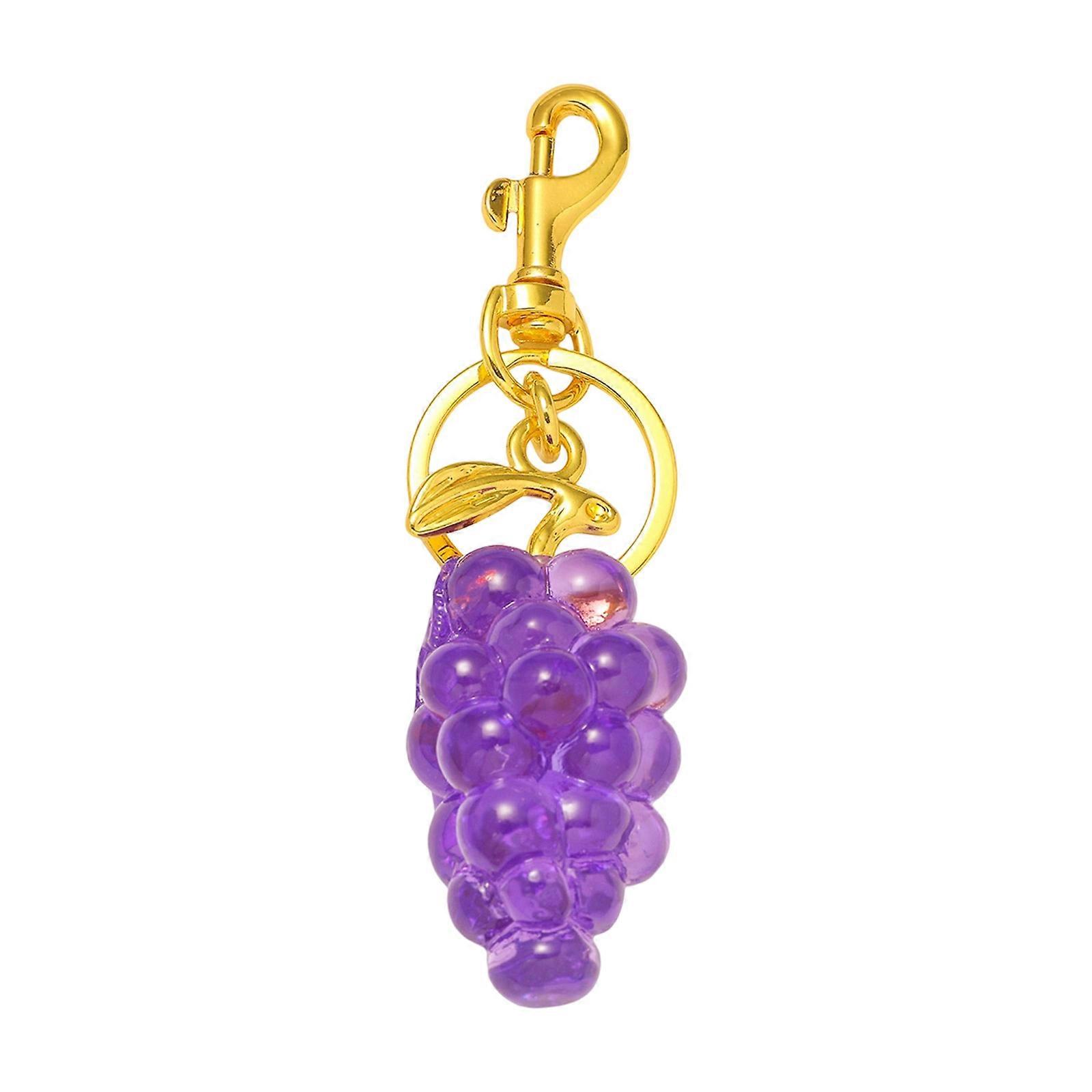 Whimsical Fruit Shaped Keychain Decorations Trendy Handbag Charm with Oversized Metal Clasps Multicolor