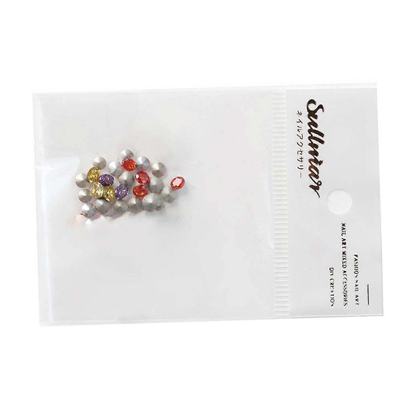 1Bag Elegant Sharp Bottom Round Drill Random Color Mixed Rhinestones for Nails Clothes and Crafts Multicolor