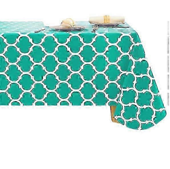 Moroccan Polyester Tablecloth - Waterproof and Wrinkle-Resistant Rectangular Tablecloth with Washable Protective Cover