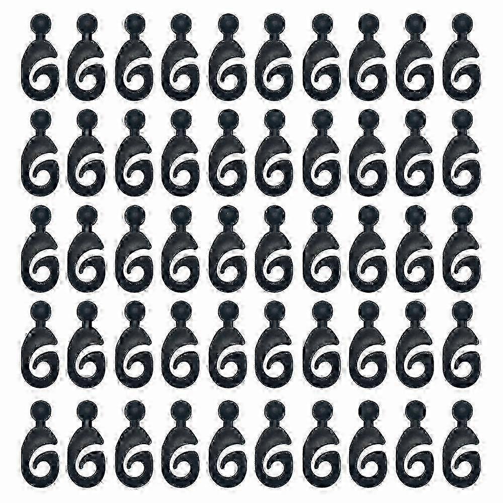 CURTAIN HOOKS FOR RING HEADER TAPE BLACK PLASTIC NYLON HOOK