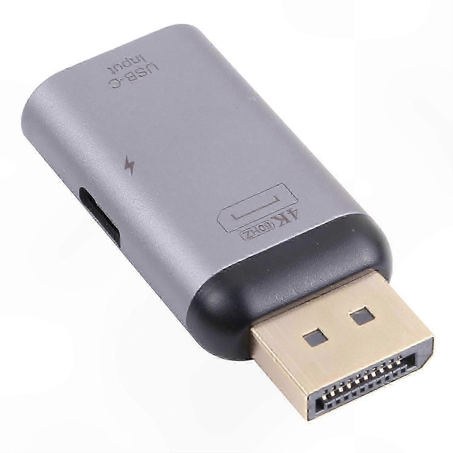 4K 60Hz DisplayPort to USB-C Adapter with Power Delivery and Type-C Female Port