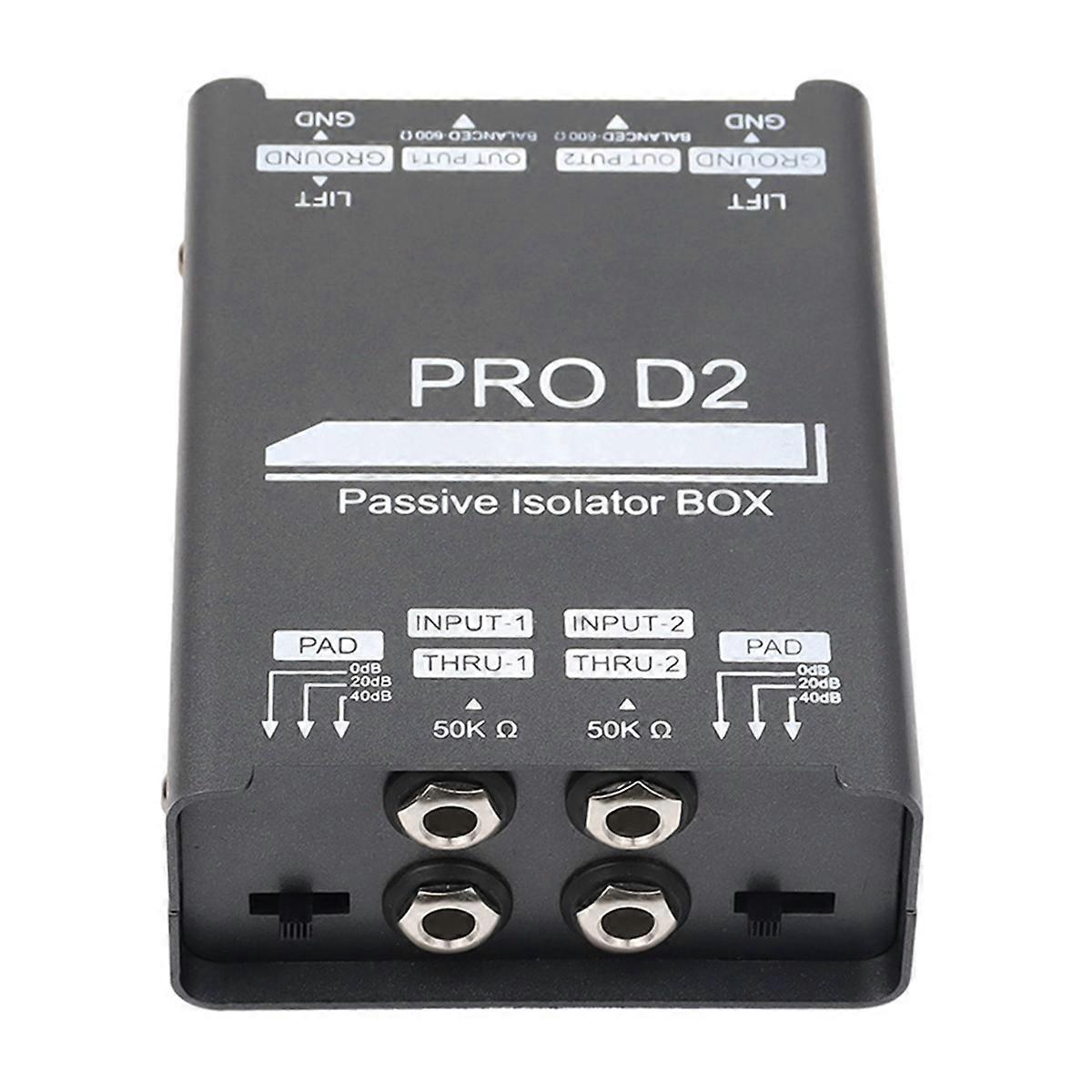 PRO D2 Dual-Channel 6.5 XLR Mixer Audio Isolator Current Sound Noise Microphone Common Ground Filter 20Hz -20kHz