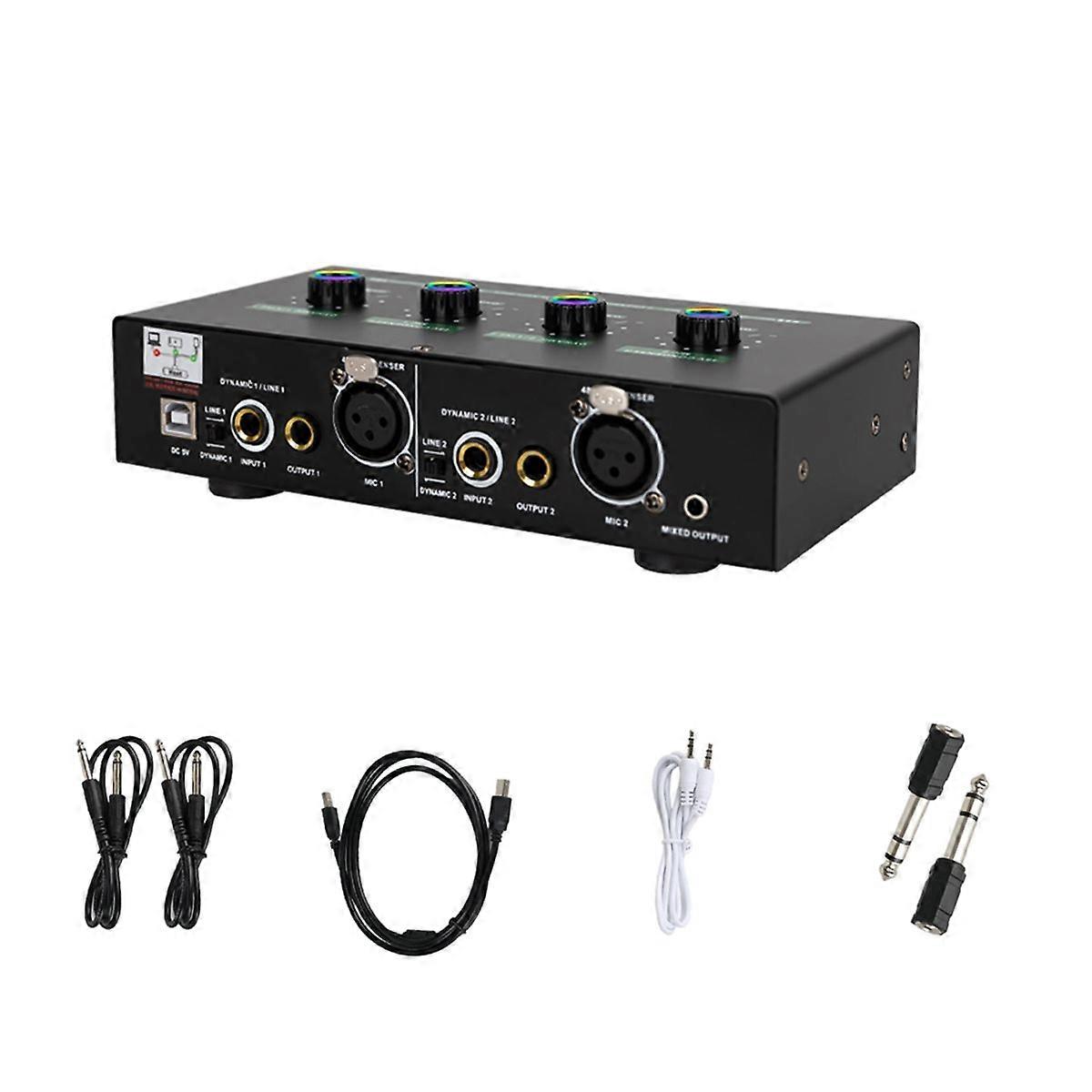 Mini Headphone Amplifier 2 Channels Stereo Audio Amplifier with Power Adapter Earphone Amp Regular M