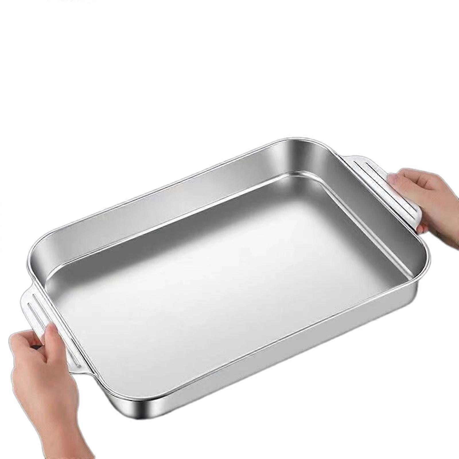 魚の焙煎皿キッチン調理器具焙煎トレイステインイススチール偶数加熱プレートキッチン用グリルフィッシュプレートXL