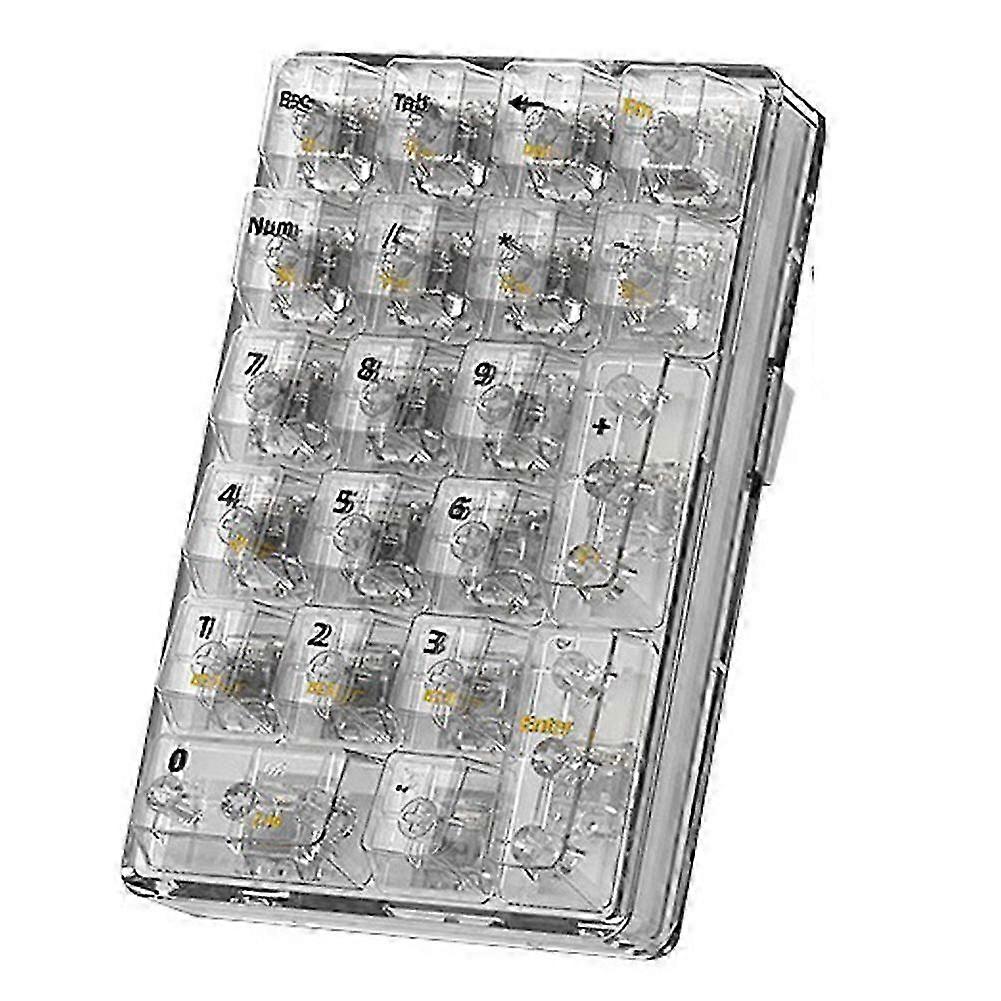 K21 Number Pad Bluetooth Mechanical Keyboard RGB 21Keys Transparent Photoshop Accounting Numpad Gaming Keyboard White hwy