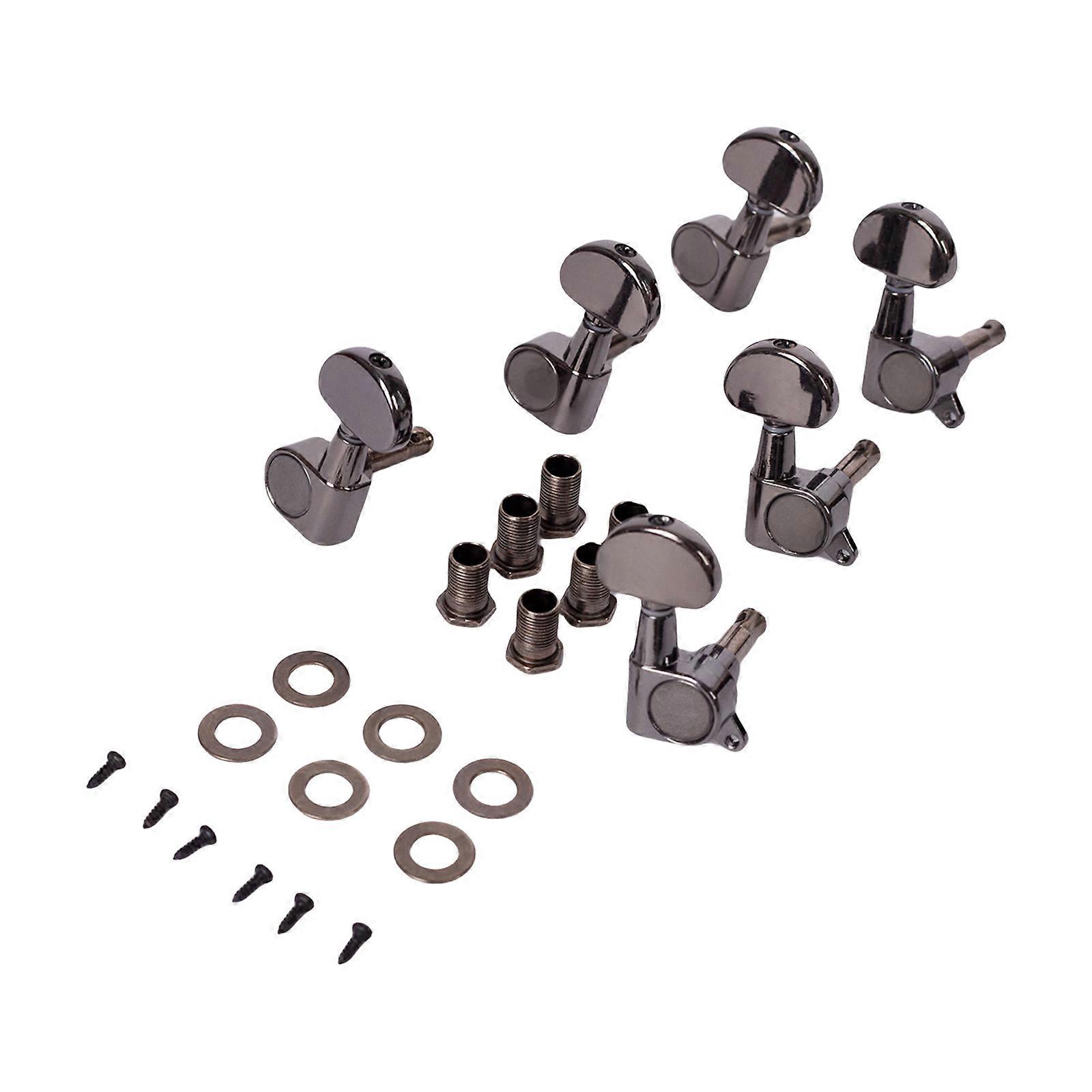 6Pcs Metal Guitar Tunings Key Machine Head String Tuners Replacement Guitar String Tunings Peg Guitar Accessory  Silver