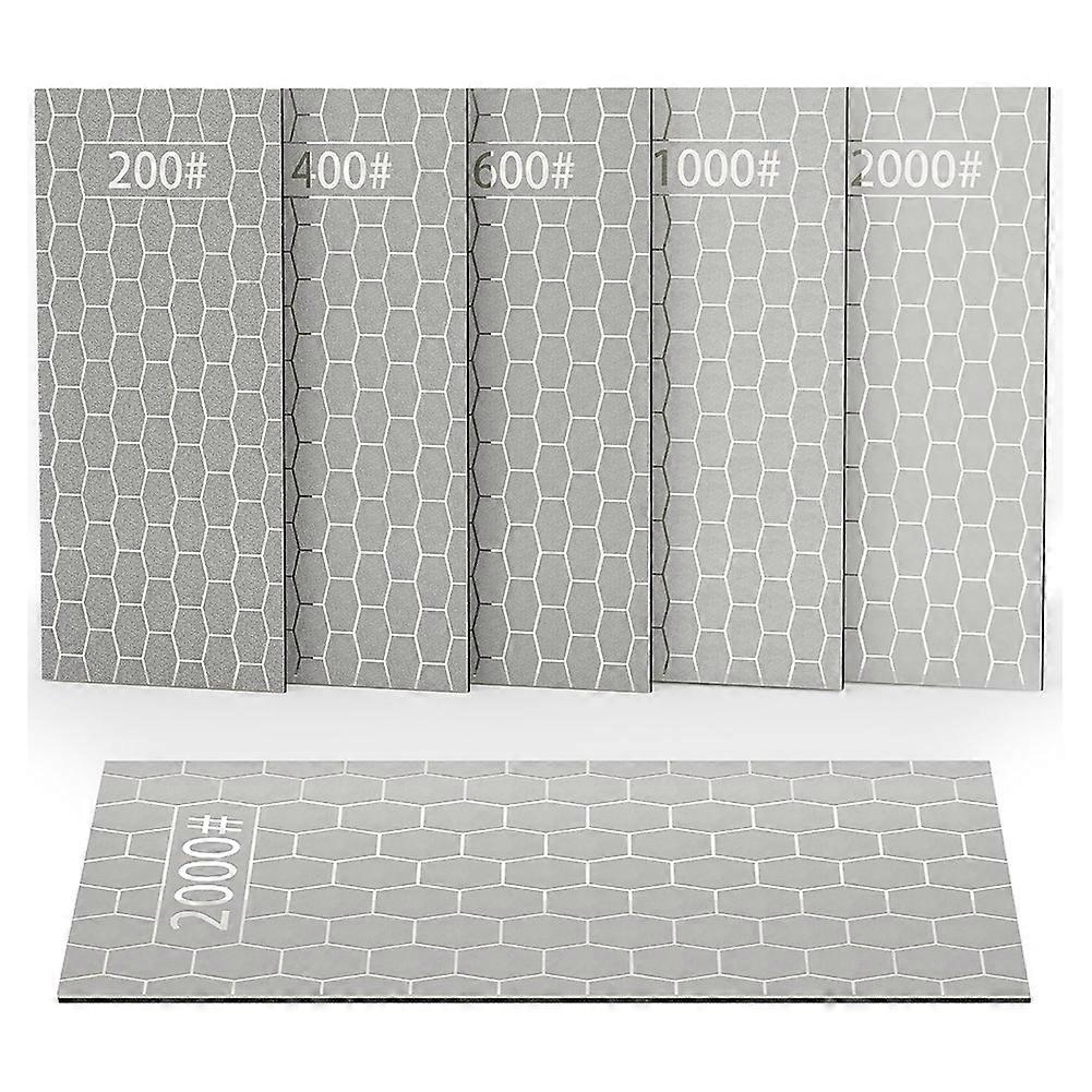 Diamond Whetstone Set, Sharpening Discs with Honeycomb Surface Plates, Coarse to Extra Fine 200/400/600/1000/2000 Grit