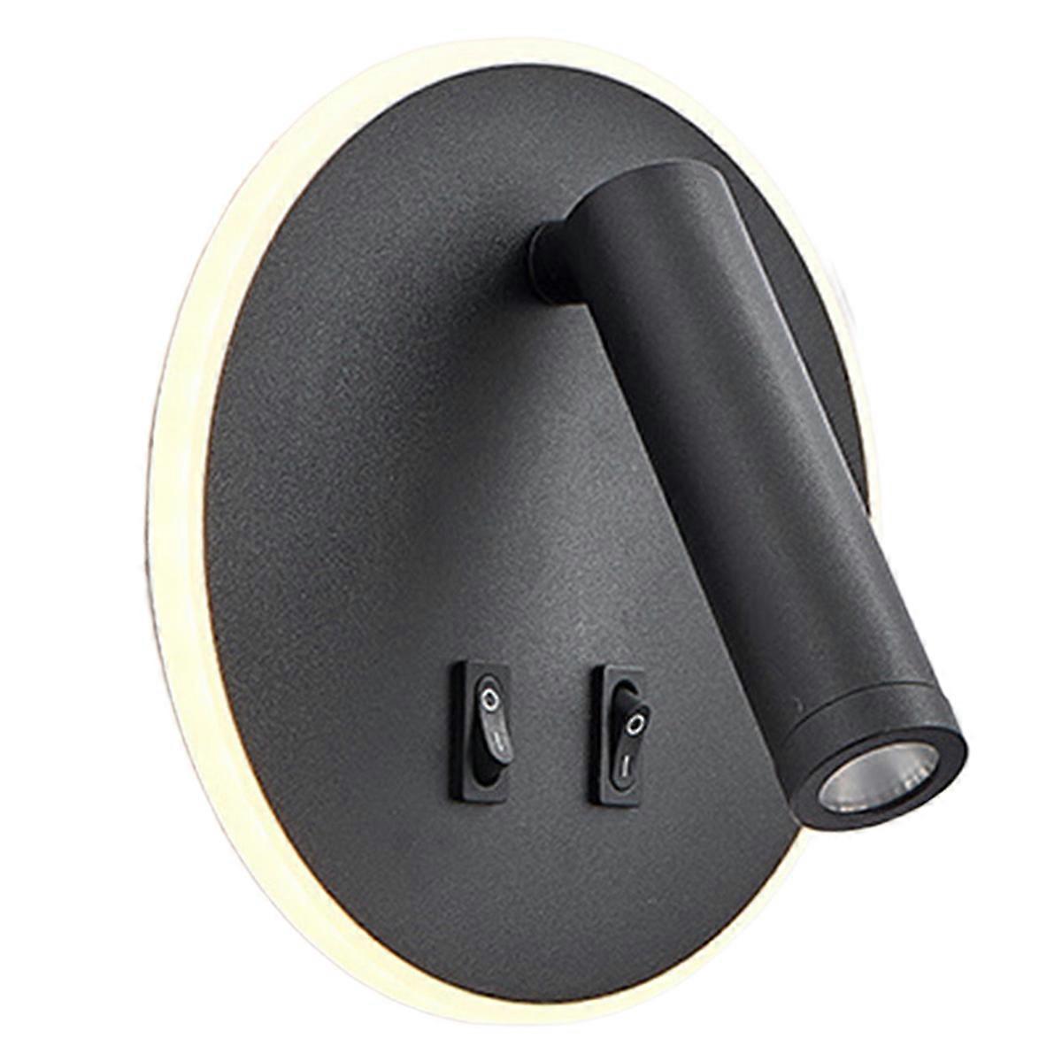 Mounted Eye Protection Rotatable Wall Reading Light Round Black
