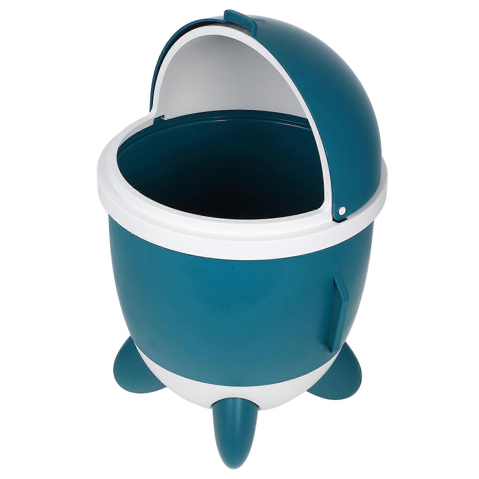 Rocket Shaped Trash Can with Lid for Home Use Plastic Wastebasket