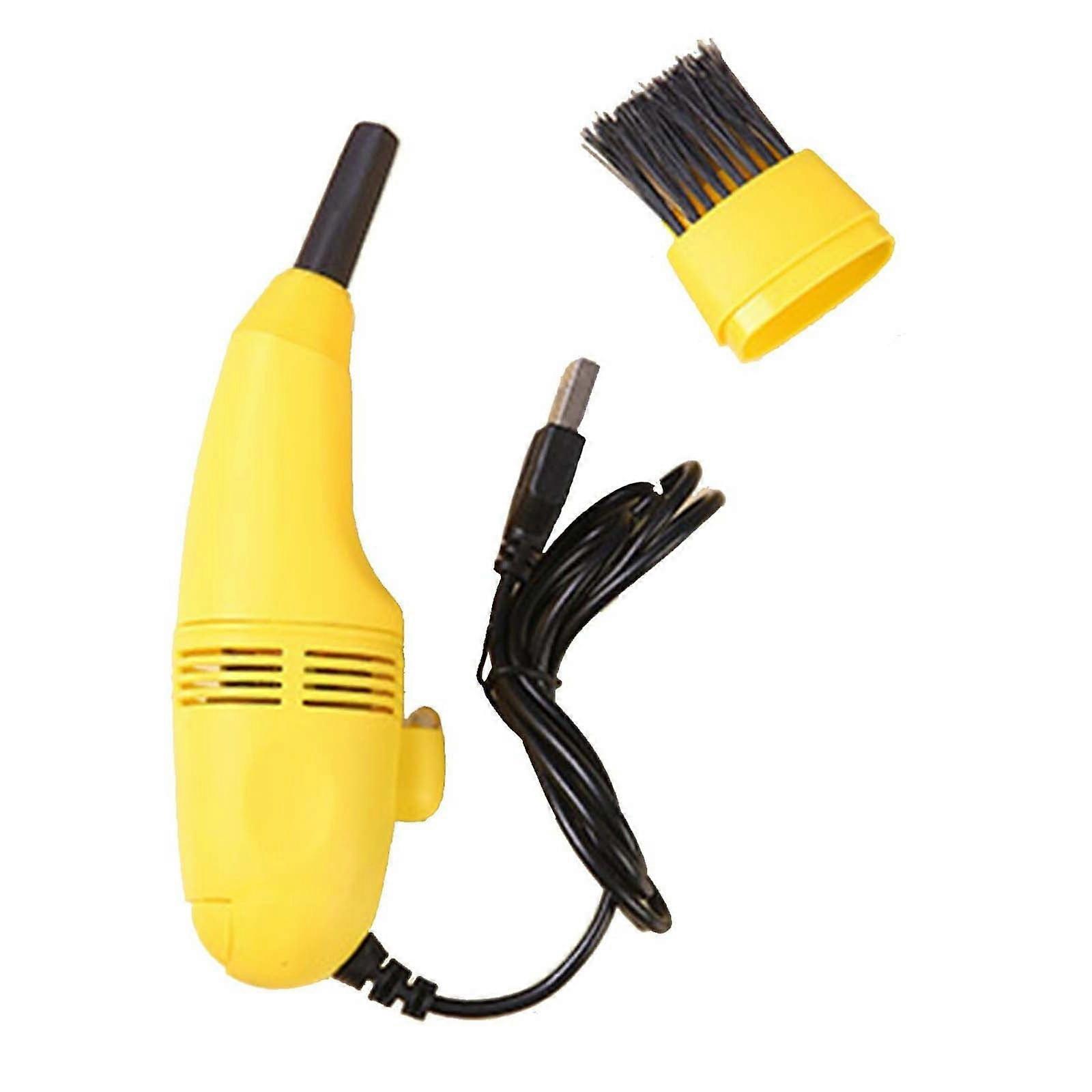 Poaug Cordless Vacuum Cleaner, Compatible with Home & Computer, Portable Mini Handheld for Desk/Keyboard, Quiet, Yellow