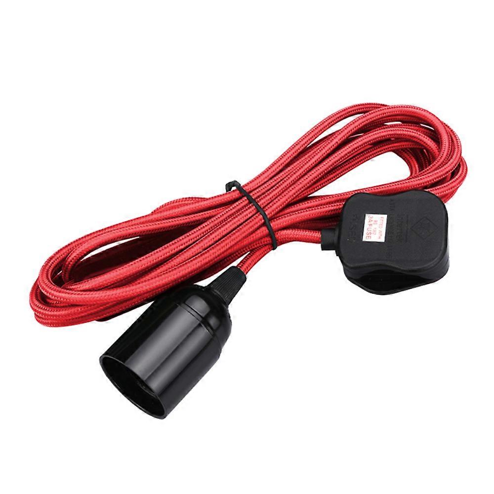 UK Plug 2/3/4m Power Cord Cables E27 Full Teeth Lamp Base Holder With Switch Wire For Pendant Fixture Hang lamp