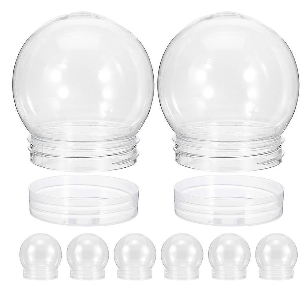 Transparent Plastic Snow Globe for DIY Use with 8Pcs Clear Water Globes