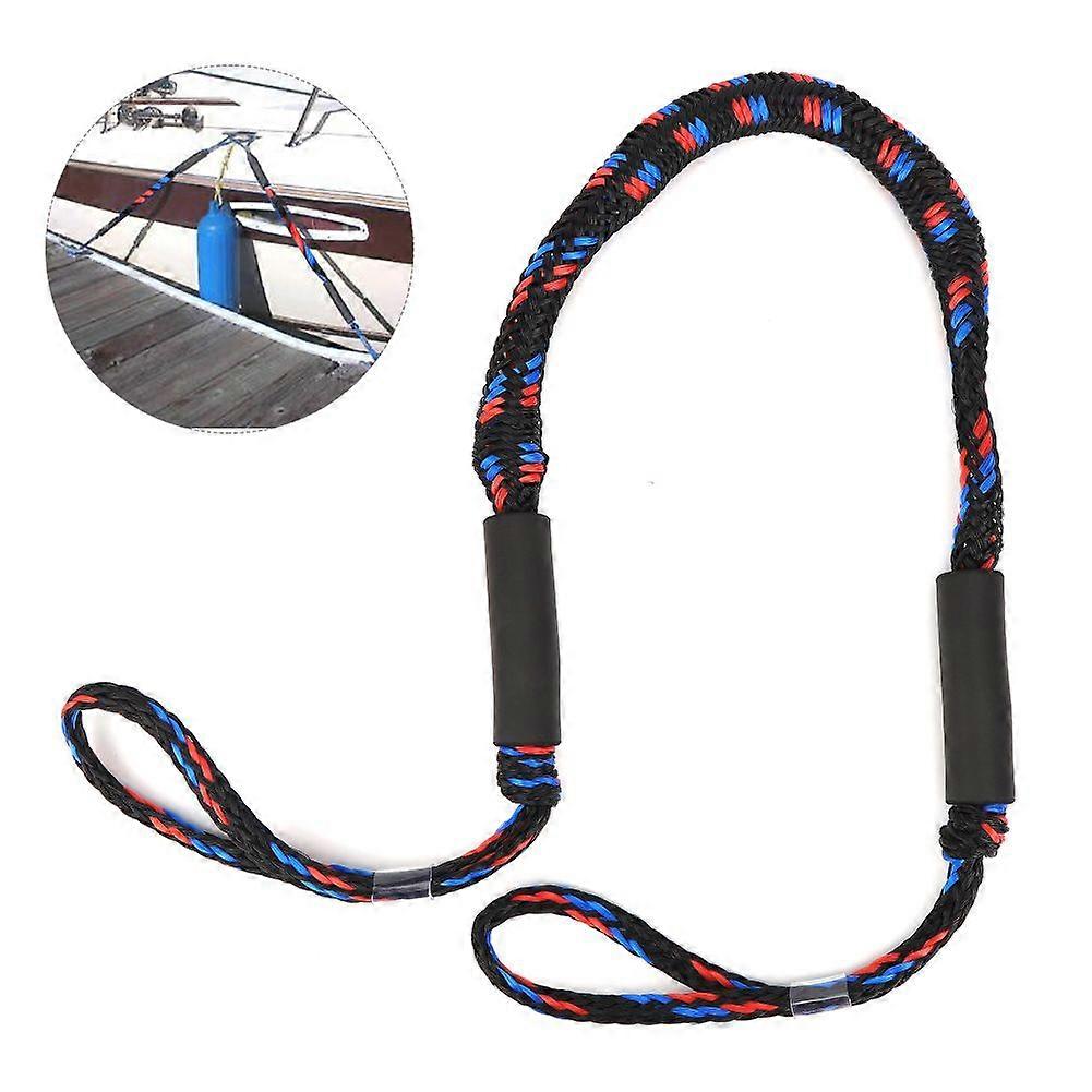 Adjustable leash for kayak, surfboard, dock, comfortable, elastic, for yacht, canoe, accessories, black, blue and red