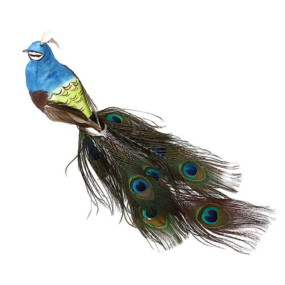 Simulation Peacocks Decor Tabletop Peacock Adornment for 2Pcs