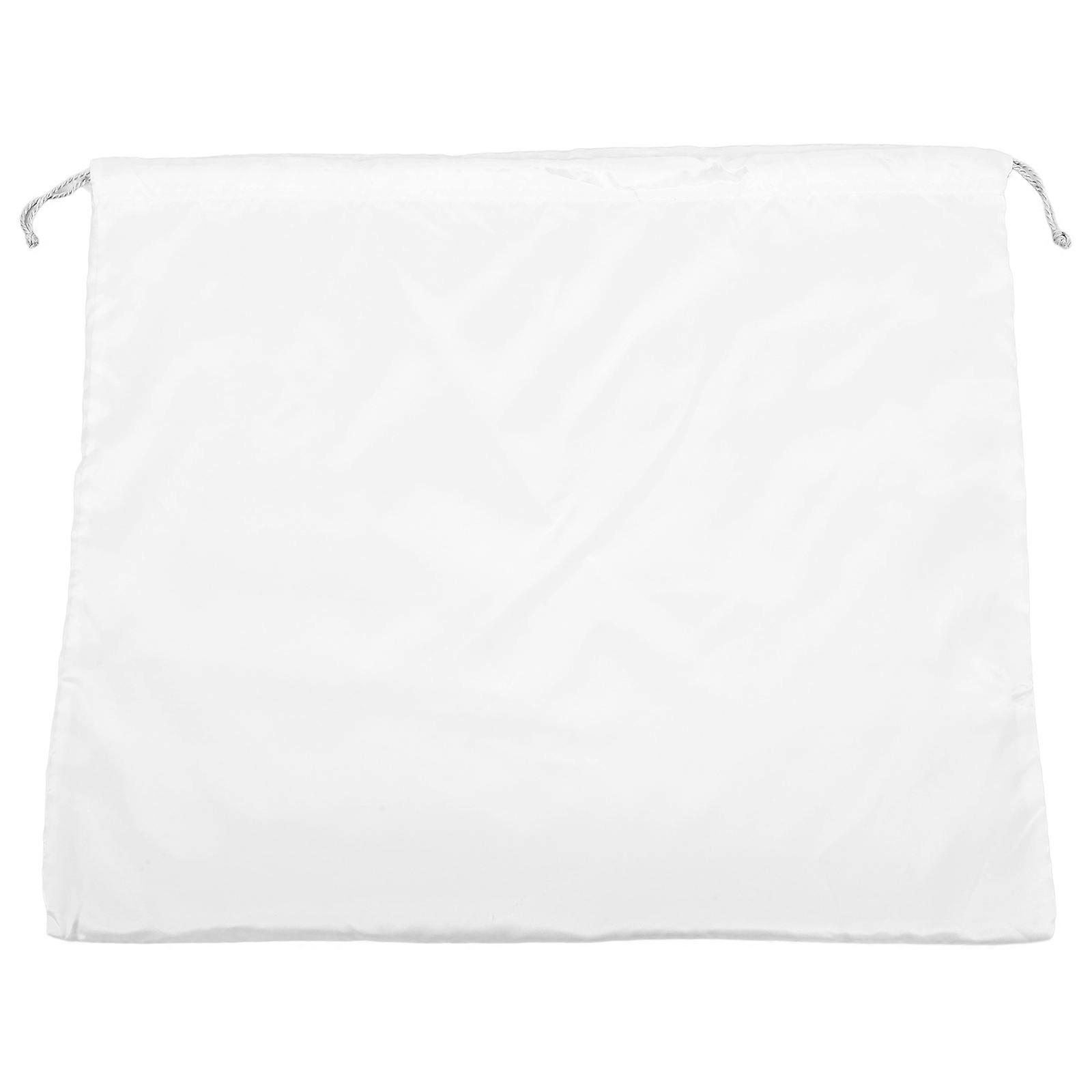 Dustproof Drawstring Bag For Shoes Travel Storage Pouch Polyester Material White Simple Design 1Pcs