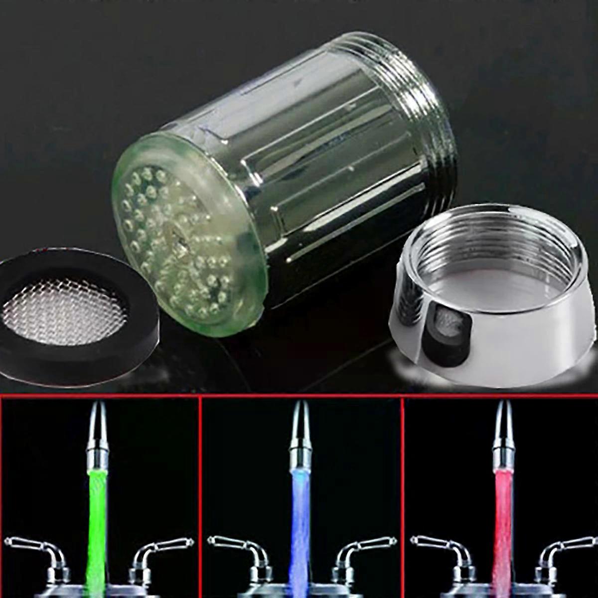 Faucet Glow Water Saving Faucet Aerator Tap LED Temperature Sensitive 3-Color Light-up Faucet Kitchen Bathroom  Nozzle Shower