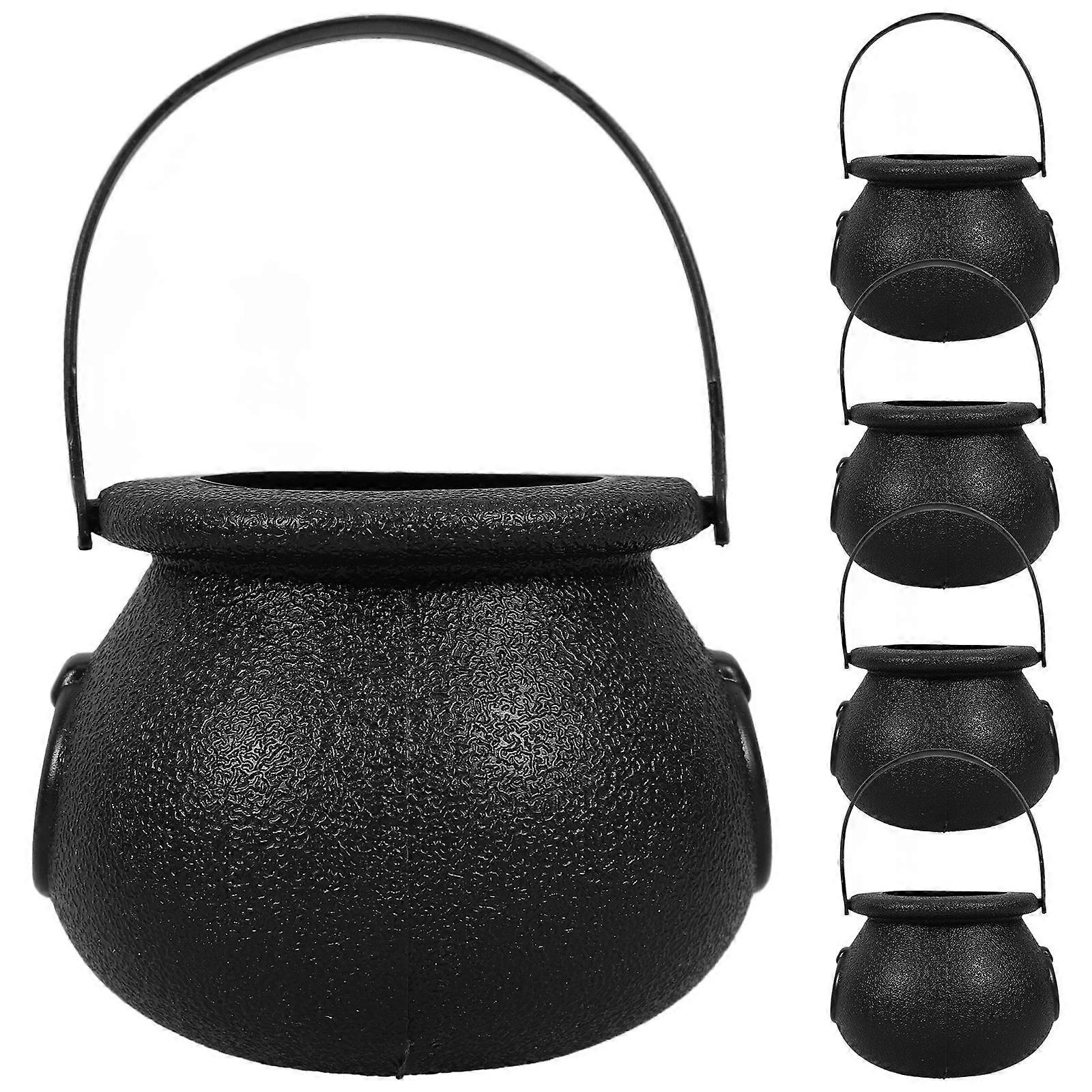 Halloween Candy Bucket Bucket for Storage 5Pcs ABS Black