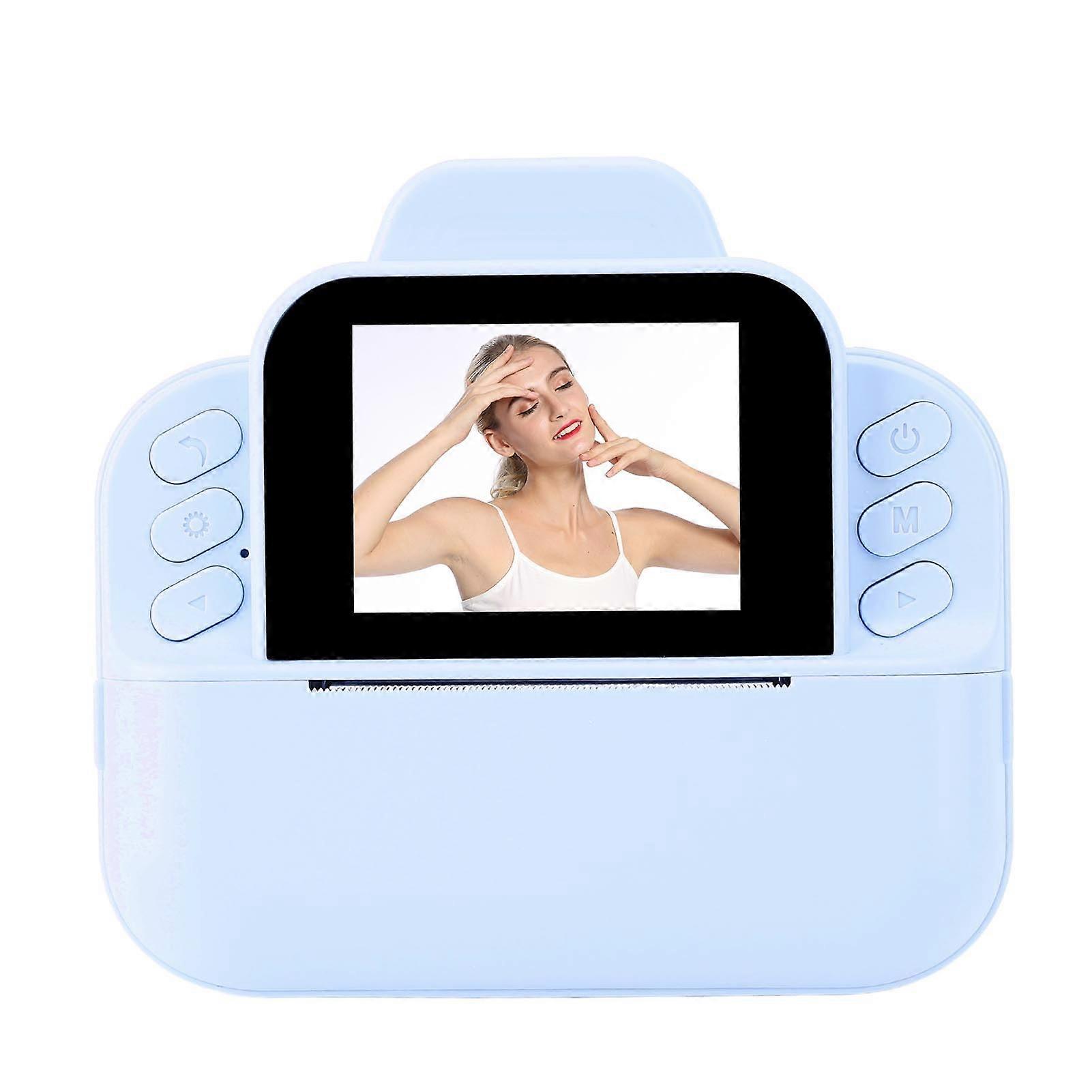 Instant Print Camera for Kids with 1080P Video, Thermal Printing, Games and MP3 Playback (Blue)