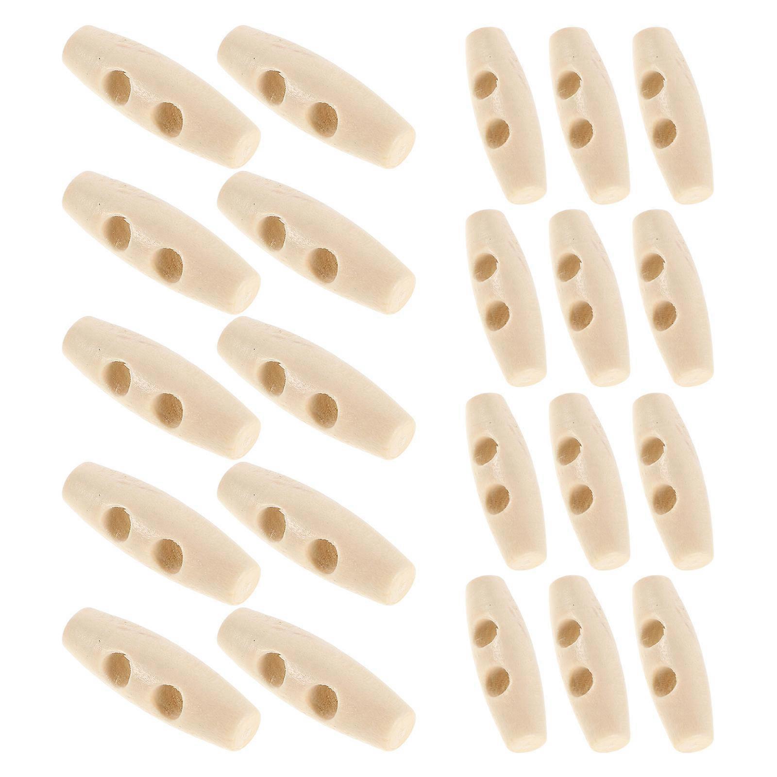 Light Yellow Wooden Buttons for Sweater Toggle Sewing 150Pcs Bulk