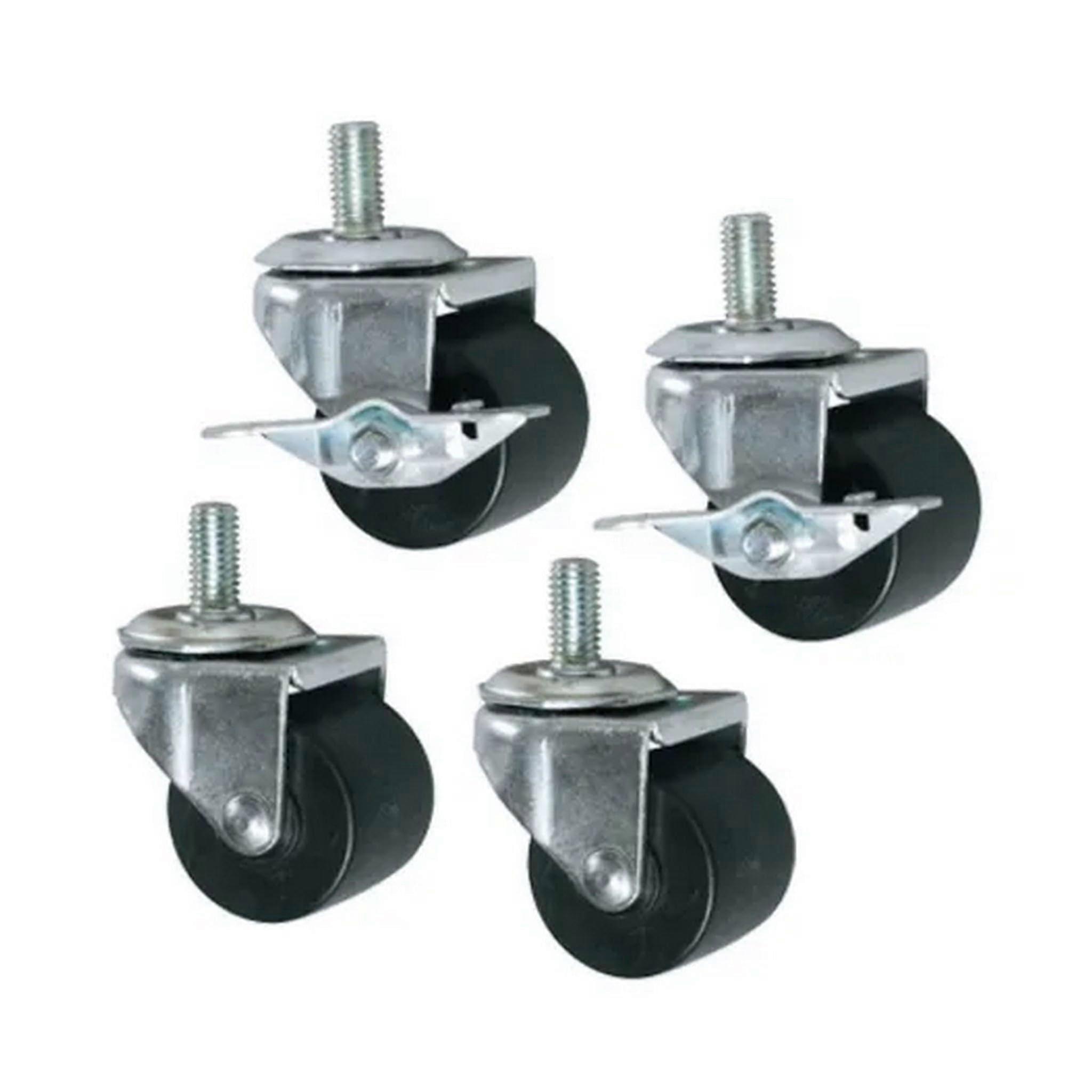 Rack Casters Kit with Locking Swivel Wheels and FloorFriendly Tread