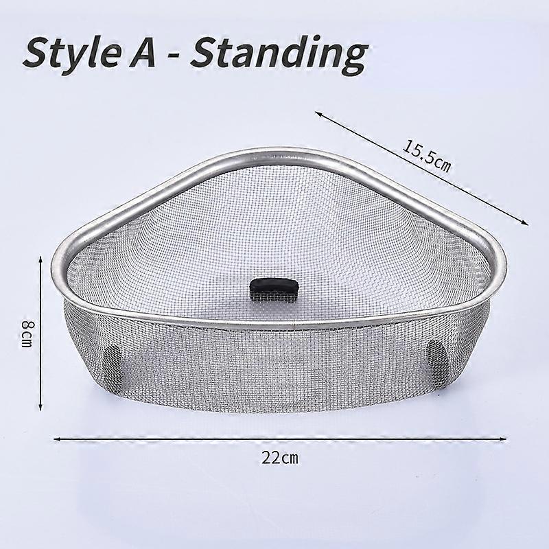 Panier de vidange d'��vier de cuisine en acier inoxydable, Triangle pour aliments et l��gumes, filtre �� ?ufs, organisateur de rangement, ��tag��