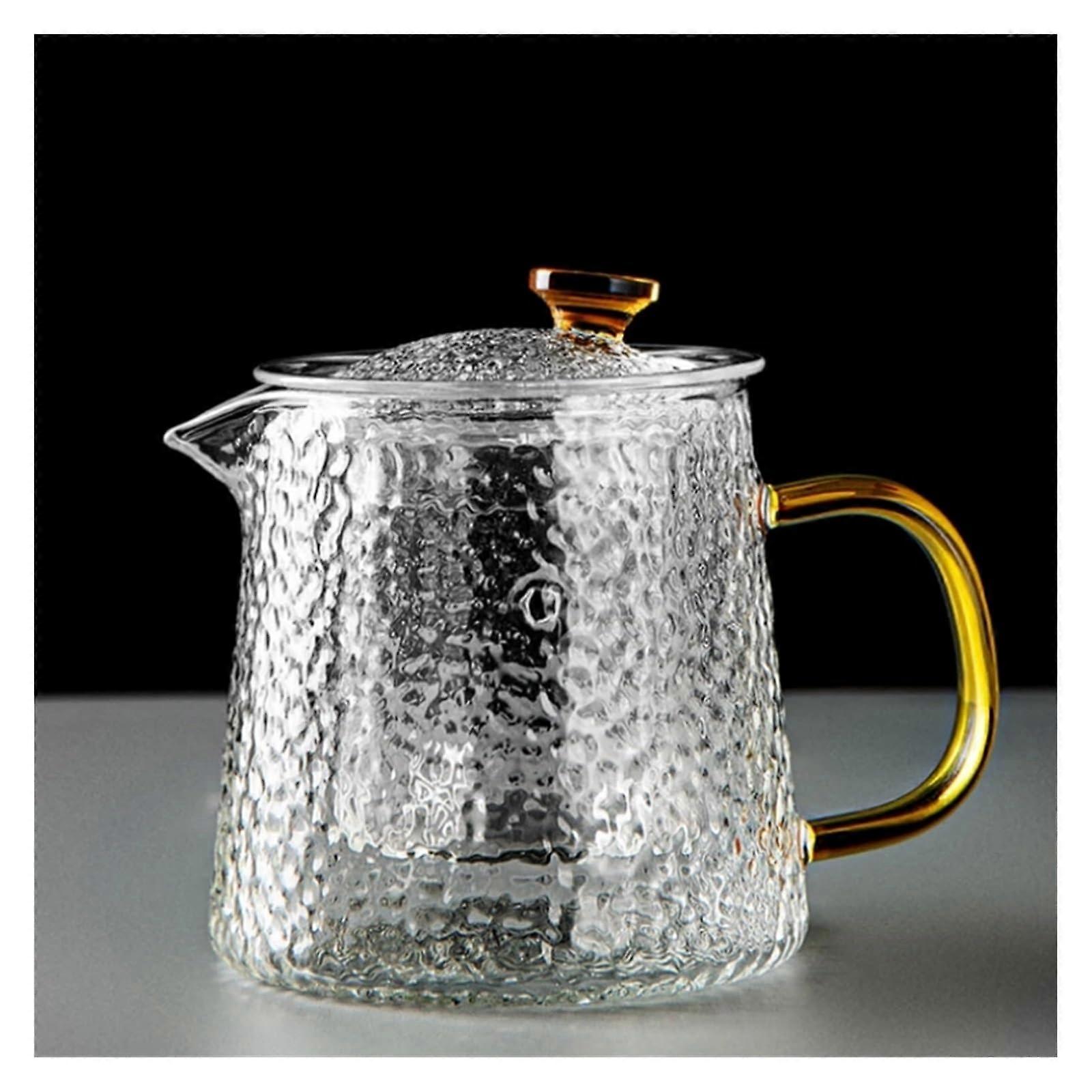 Glass Teapot 600ml Heat Resistant Borosilicate Glass Kettle with Lid for Brewing Tea