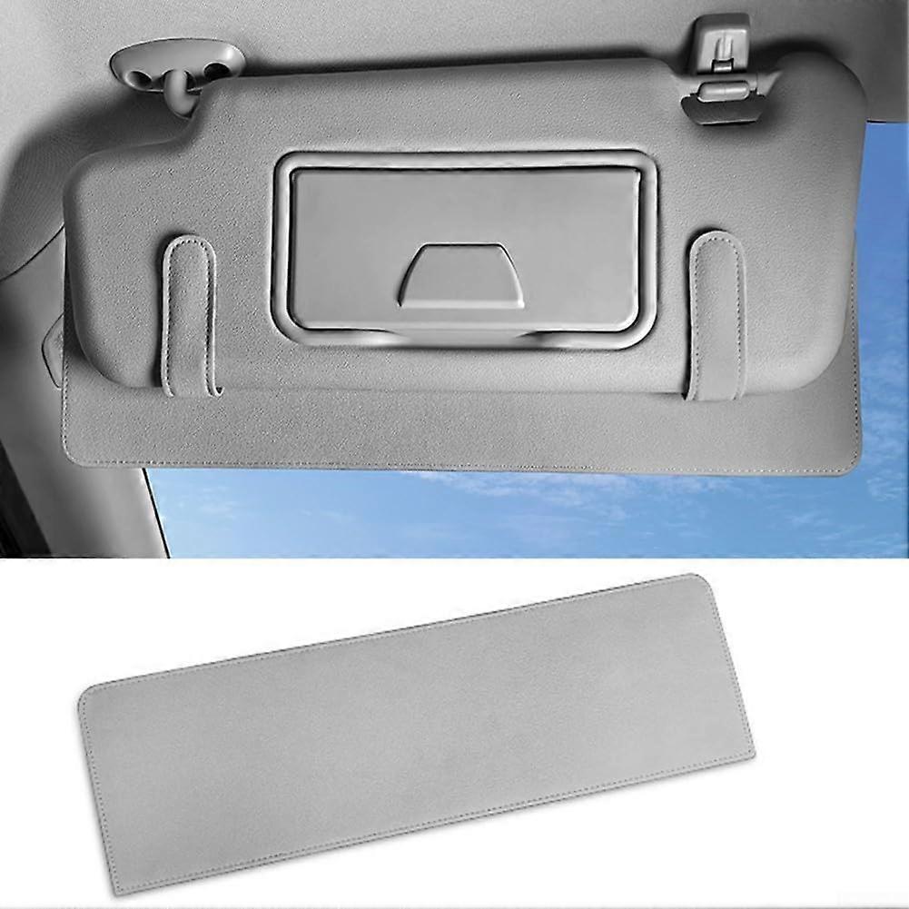 Leather Car Sun Shade Extender Adjustable Windshield Sunshade AntiGlare Large Coverage Gray